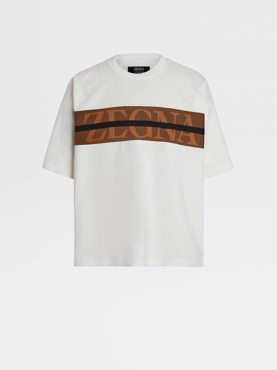 White #UseTheExisting™ Recycled Cotton Striped Logo Print T-shirt